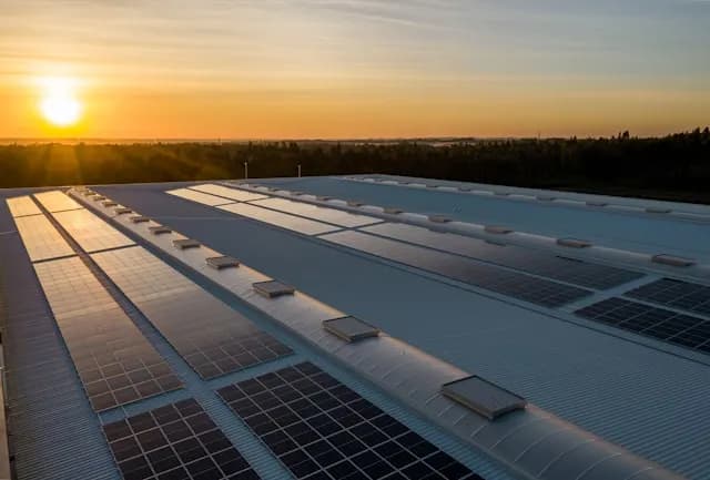 Close up of solar panels
